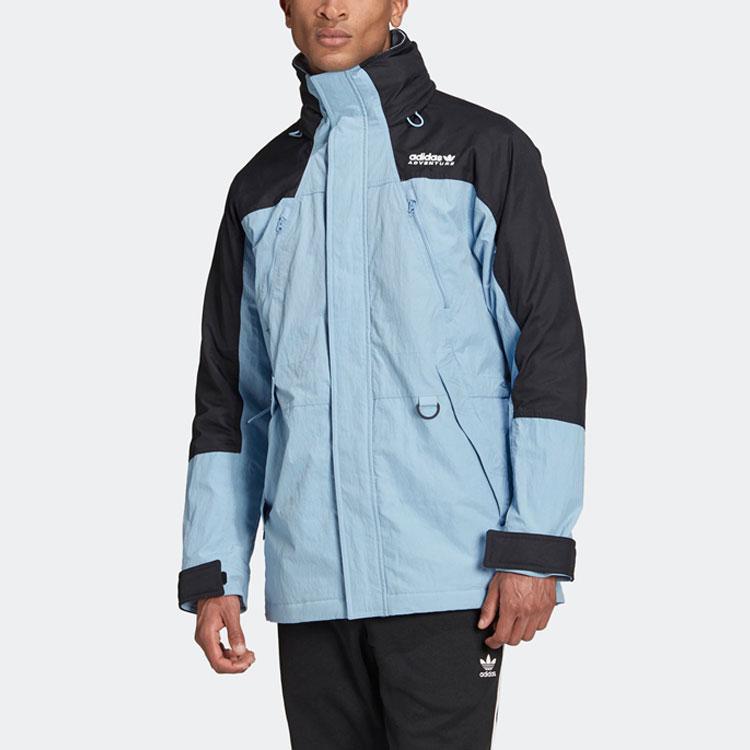 adidas Originals Color Block Stehkragen Langarm Daunenjacke Herren Oberbekleidung Blau H13576