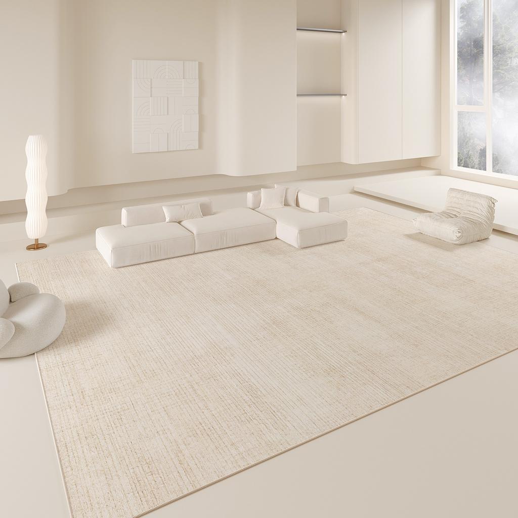Line Cream Style Carpet Anti-slip and Easy-to-Clean Bedroom Floor Mat Living Room Carpet Home Decoration