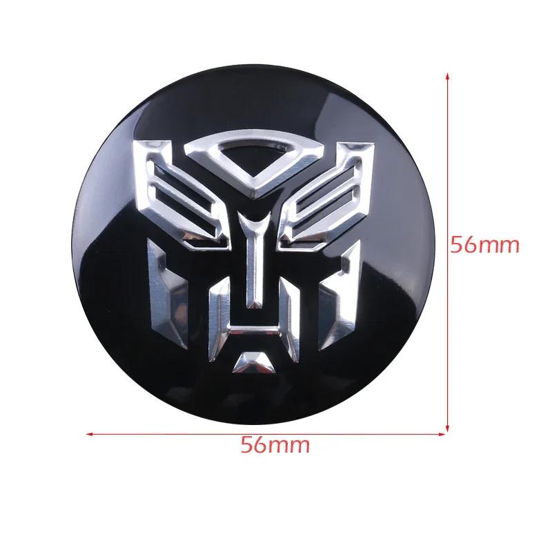 Car Styling 4Pcs 56mm Transformers Logo Car Tyre Wheel Center Hub Cap Autobots Emblem Decal Badge Sticker Accessories