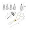 9Pcs/set Flower Scissor Cake Tray 7pcs Leaf Tips Tulips Rose Nozzle Nail Decor Lifter Fondant Cream Transfer Baking Pastry Tool