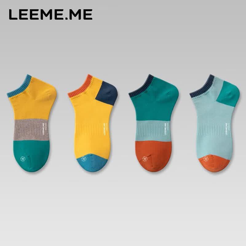 Men s Antibacterial Color-Block No-Show Socks 4-Pair Pack One Size