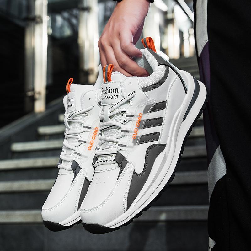 

Мужская обувь осень и зима новинка 2025 года, папины туфли, мужская повседневная трендовая кожаная спортивная обувь Forrest Gump, легкие кроссовки для бега 38