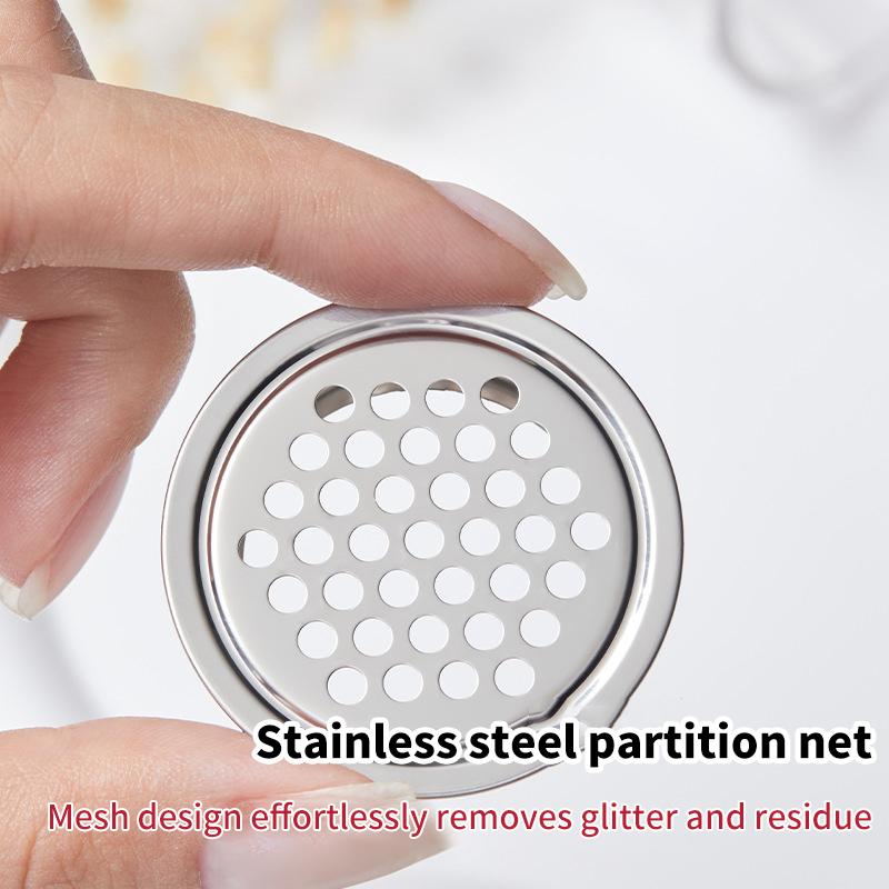 Glass Powder Liquid Blending Wash Pen Nail Cup Liquid Blending  Cup Nail Tools With Cover Stainless Steel Mesh