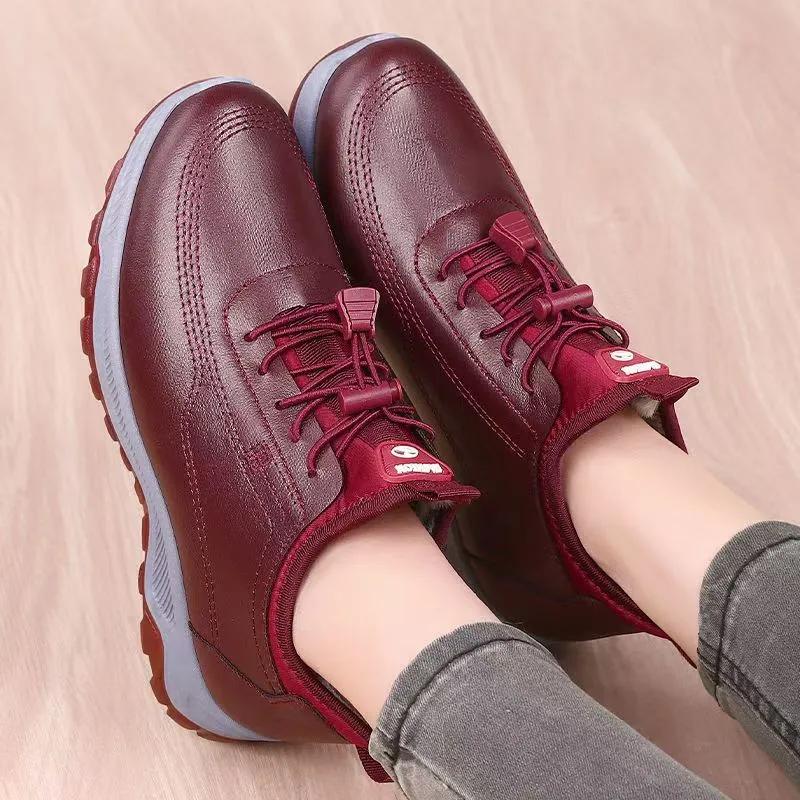 Vinter Pluss Fløyel Fortykket Eldre Morsko Sklisikre Vanntette Damesko