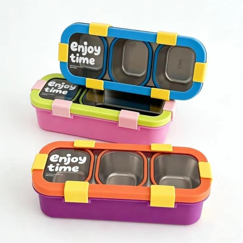 Removable Insulated Lunch Box 2/3 Compartment Divided Lunch Box Stainless Steel Lunch Box  Work