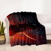 "Flaming Blade Warrior Fantasy Art Print"Blanket Flannel Throw Blanket for Sofa, Bed, Travel, Camping, Office, Couch, Chair, And Bed Gift fo