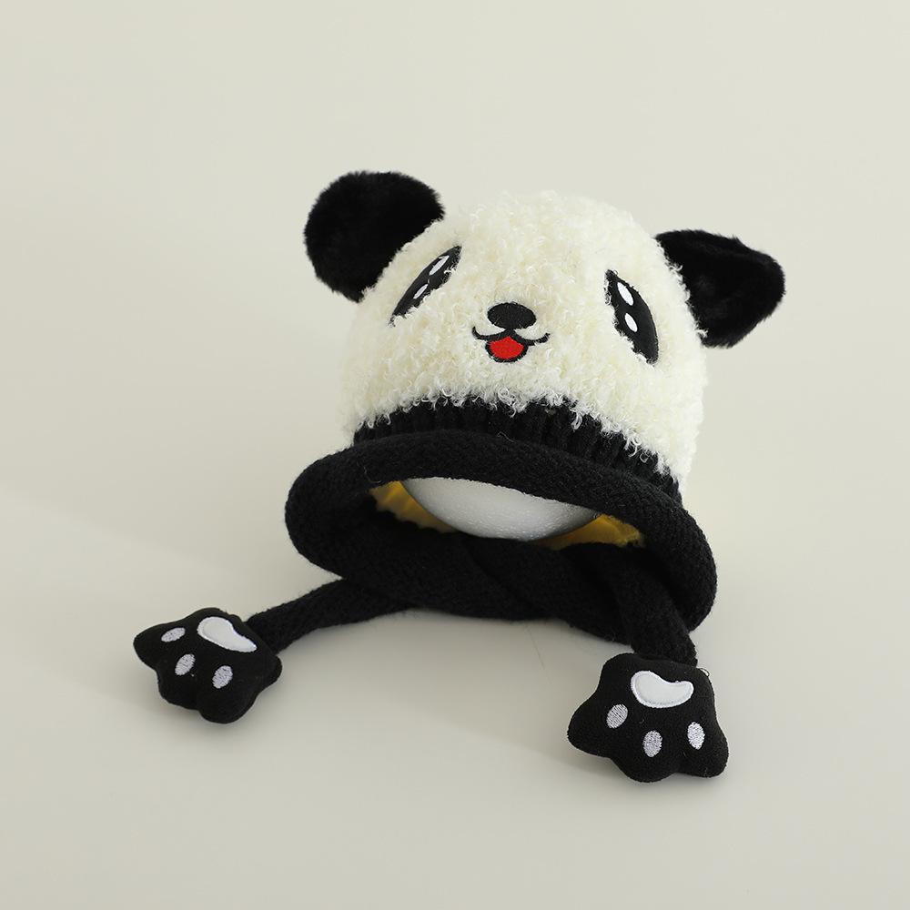 

Winter baby hat warm boys and girls bald hat cute super cute cartoon children s plush ear hat 2-12 years old чорний