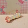 Girl Hairpin Plaid Pattern Cat Paw Shape Hair Clips Stable Clamping Force