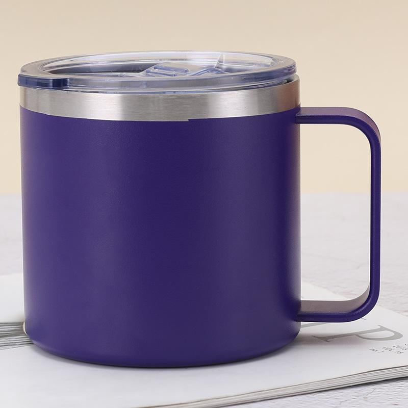 Neue 14oz Tasse mit Deckel und Griff Vakuum 304 Edelstahl Isolierflasche Büro und Zuhause Becher