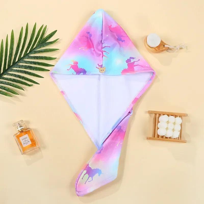 Wrap Turbans Button Drying Towel Rapid Towel for Towel Microfiber Mermaid Twisty Wet Hair Hair with Frizz Anti Head for