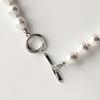 [MIONO] [Produced by Yumi Katsura] Yumi sienne Pearl Necklace Coco 42cm Formal Occasions Simple Popular White Made in Japan (Silver)