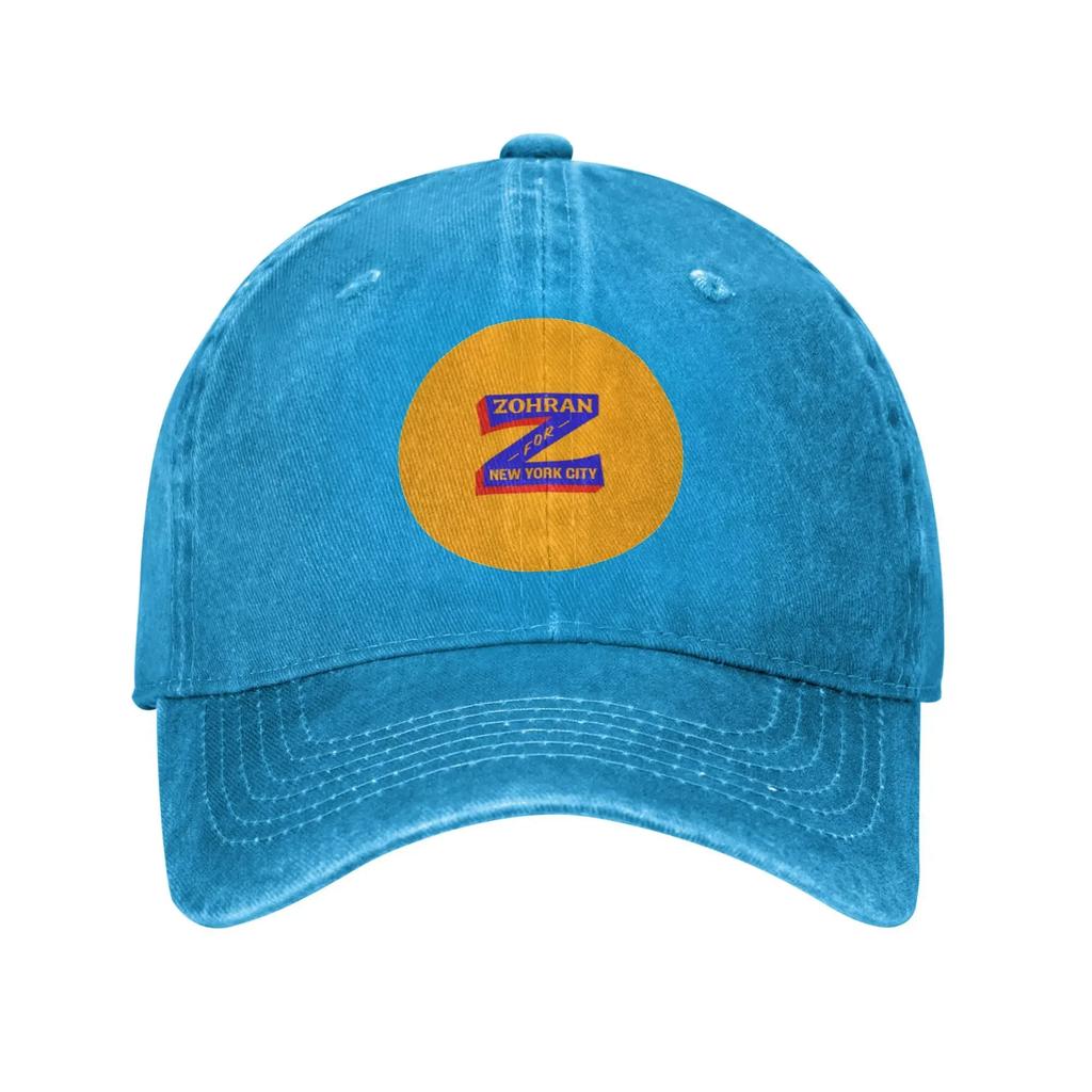 For New York City Zohran Mamdani Sun Baseball Cap Streetwear Unisex Men Washed Hip Hop Hats Custom Logo Kpop Rock Snapback Cap
