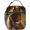 Sac à déjeuner Afro-Américaine Afro Femme Portable Isolé Boîte à Lunch Femmes Réutilisable Thermique Sacs Bento pour Voyage Pique-Nique Travail