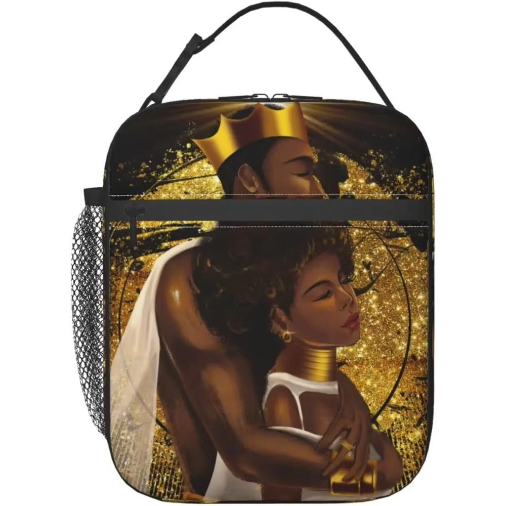 Sac à déjeuner Afro-Américaine Afro Femme Portable Isolé Boîte à Lunch Femmes Réutilisable Thermique Sacs Bento pour Voyage Pique-Nique Travail