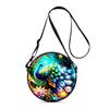 Peacock Print Round Shoulder Bag Casual Messenger Bag for Woman Best Gifts 2D Flat Casual Daily Crossbody Bag