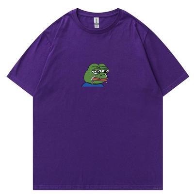 Summer Brand Unisex's T Shirts Sad Frog Print T-Shirts Unisex Hip Hop Funny Tops High Quality TShirt Cool Streetwear Unisex Tees Shirt