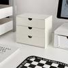 3-Tier Stackable Plastic Storage Box Drawer Rack White Office Home Organizer Multi-Purpose Shelf Desk Organization with Handles