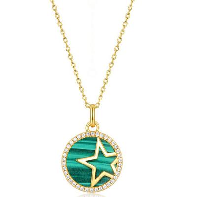 [DAZZARRY] 10K Gold Malachite Necklace for Women - Popular Green - Mother's Day, Birthday, Anniversary Gift