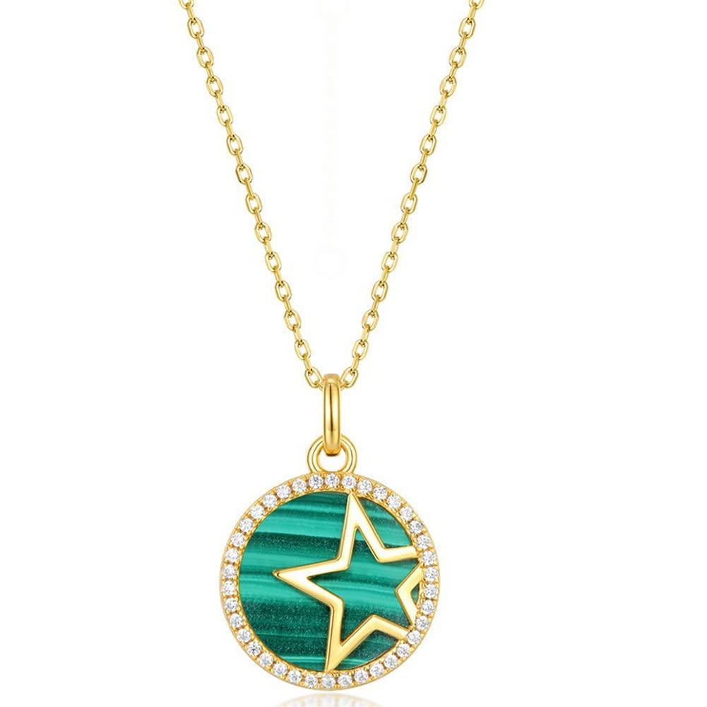 

DAZZARRY 10K Gold Malachite Necklace for Women, Popular Green, Perfect Gift for Mother s Day, Birthdays, Anniversaries