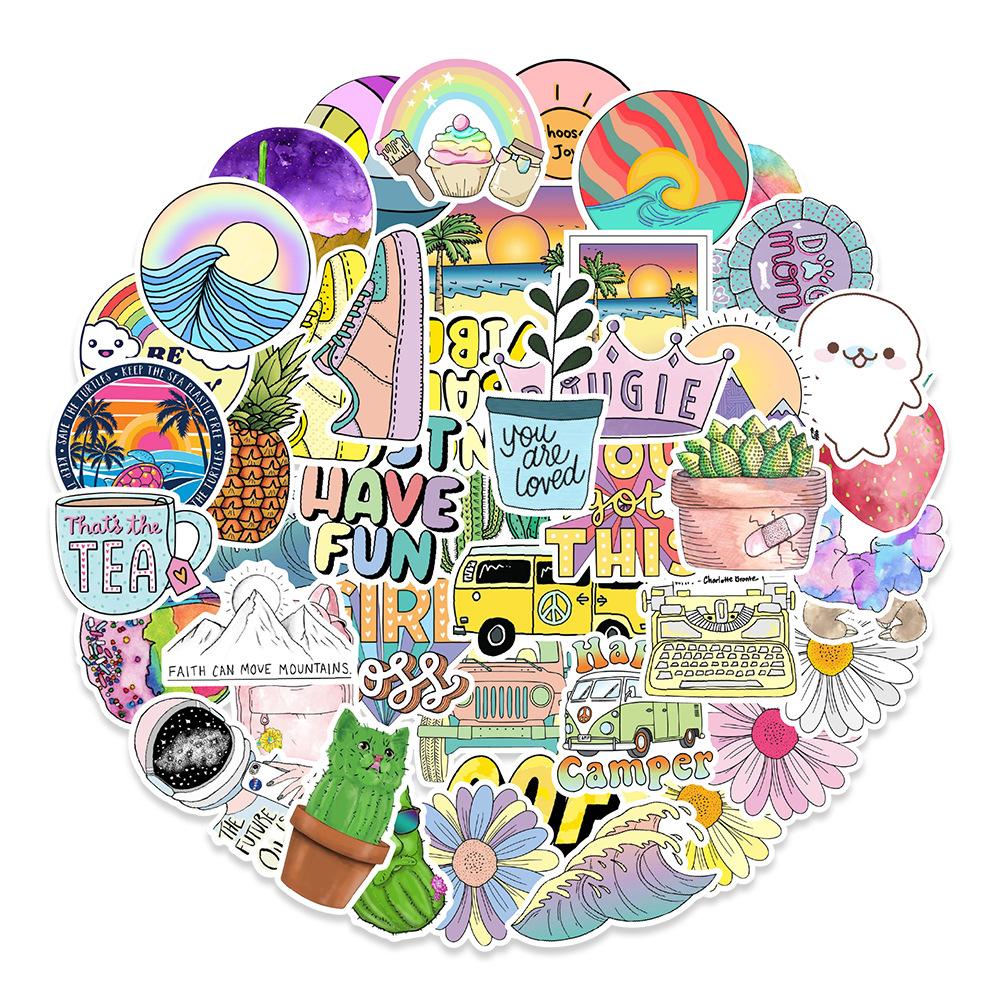 100 VSCO Small Fresh Stickers Graffiti Stickers Computer Notebook Refrigerator Water Cup Stickers