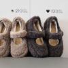 Schuhe Mary Jane Schuhe vielseitig Klettverschluss Nacht flacher Mund neu dicke Sohle ein Pedal faul Winter Samt Retro