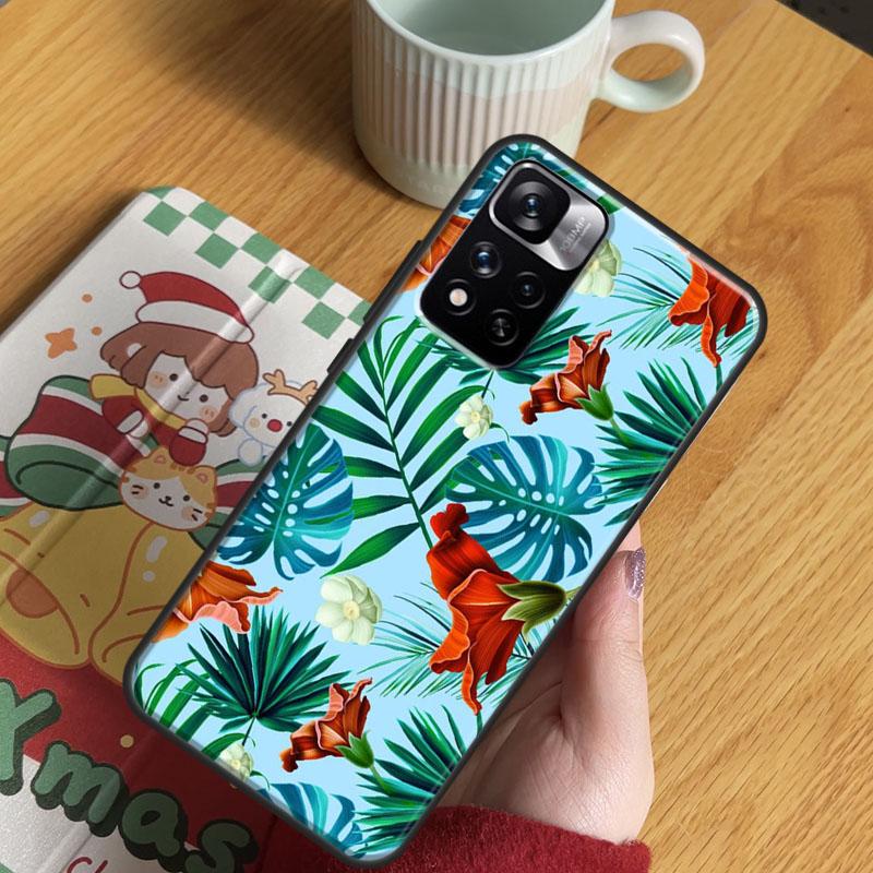 Monstera Flower Tropical Leaves Case For Xiaomi Redmi Note 14 Pro 13 12 11 10 15 Pro Plus Redmi 15 C 13 10C 12C 14C 13C Cover