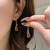 Inspiration Exquisite Red Agate Sparkling Gourd Female Earrings New In Hollow Out Retro Earrings for Women Wedding