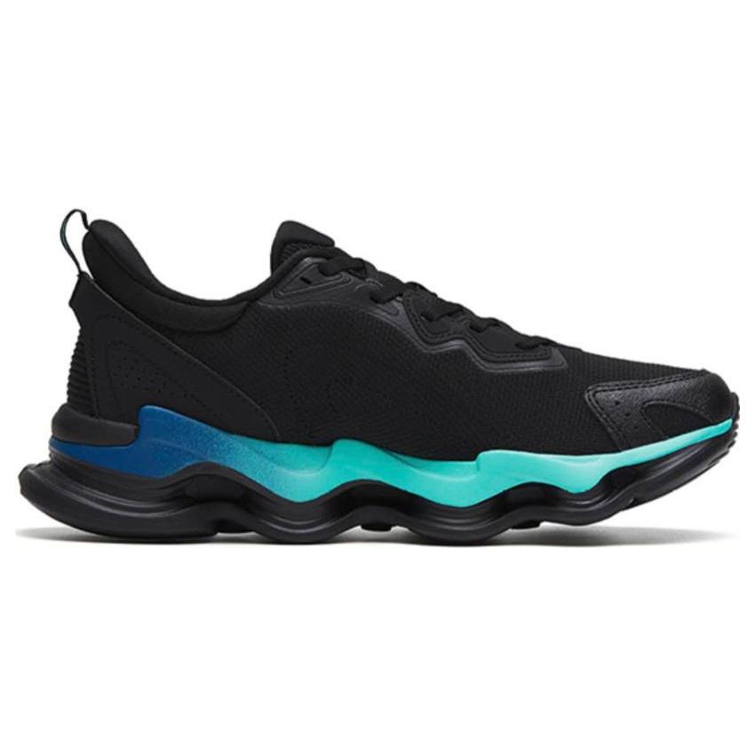 New Anta Cushioning Anti Slip And Wear Resistant Low Top Running Shoes Men's Black Green 112315555-1