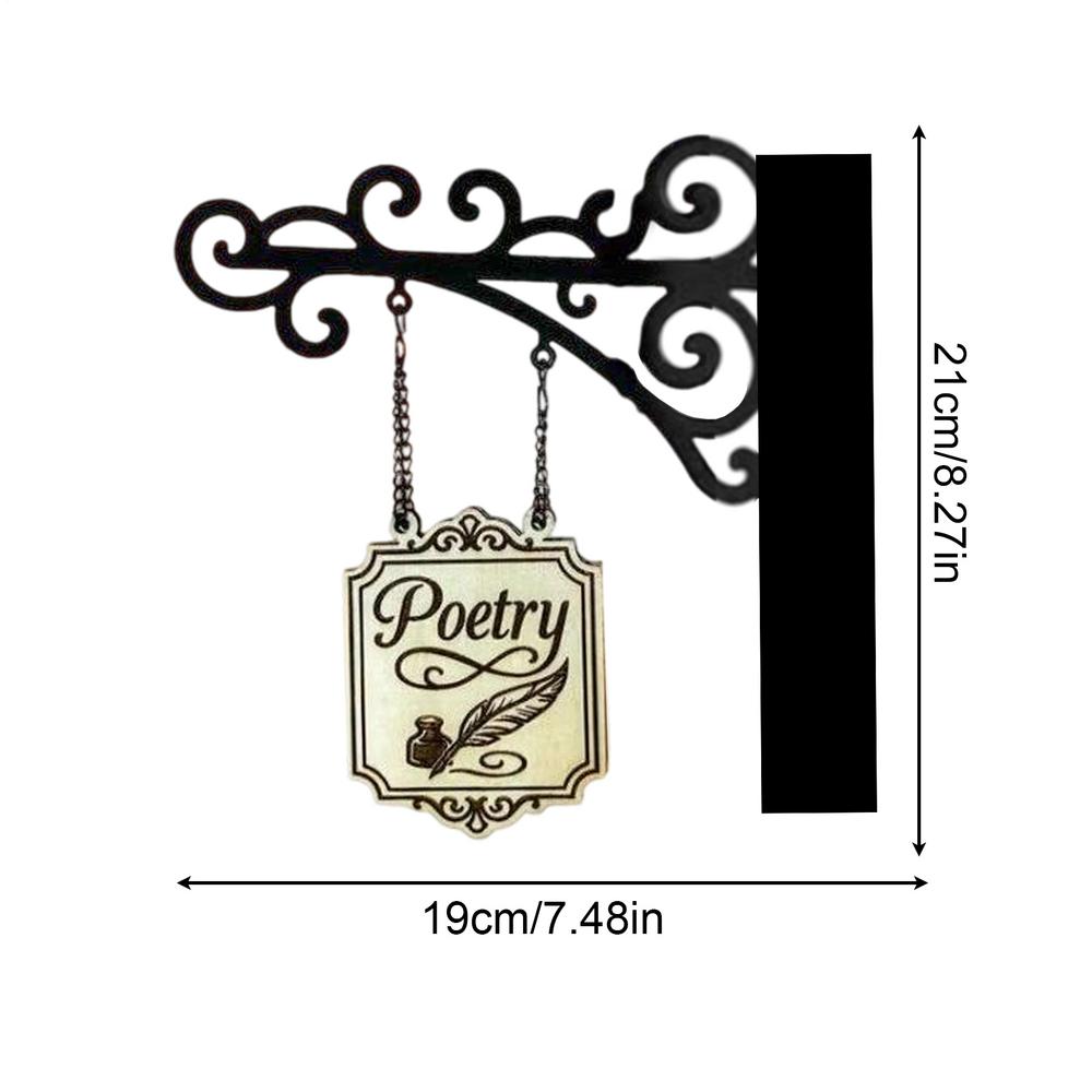 Book Decor for Shelf Book Lover Hangable Sign Accessories for Bookworm Reader Wall Art Home Classroom Halloween Decoration Men