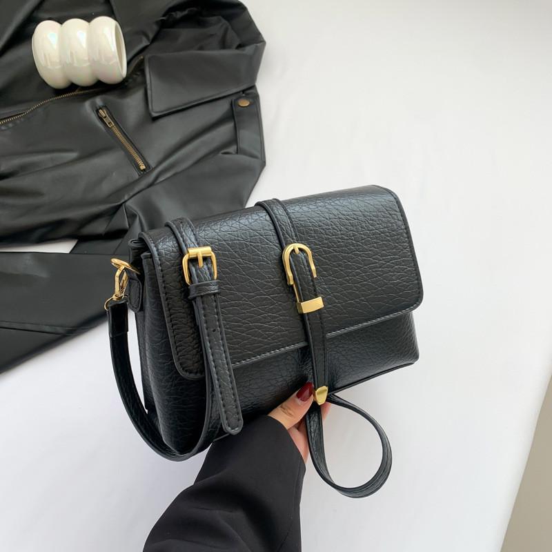 2024 Новый Стиль Шикарная Сумка Через Плечо с Одним Плечом Под Мышку Уличная Мода ПУ Сумка Через Плечо Ретро Простая Большая Сумка Для Женщин Черный Белый чёрный