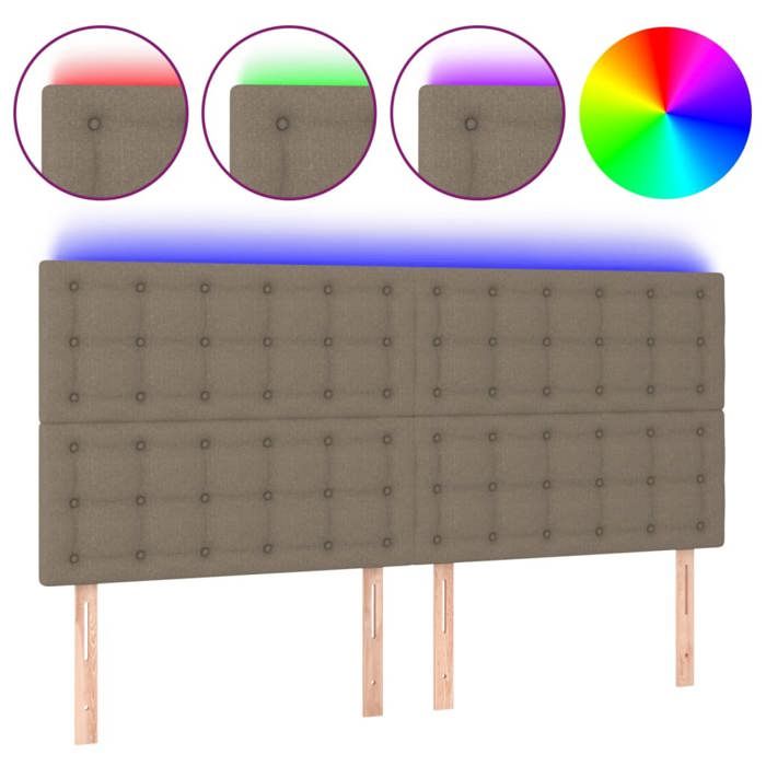 VidaXL LED Headboard Bedroom Furniture Double Bed Accessory Head of Bed Frame Interior Taupe 3122884