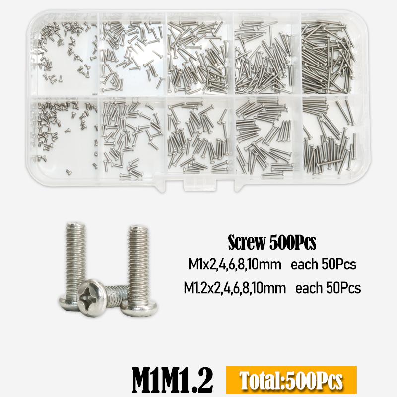 

Винт с шестигранной головкой M1 M1.2 M1.4 M1.6 M2.5 M3 Нержавеющая сталь 304 Крестообразный винт с круглой головкой Крестообразный Шестигранный болт Гайка для материнской платы печатной платы Набор