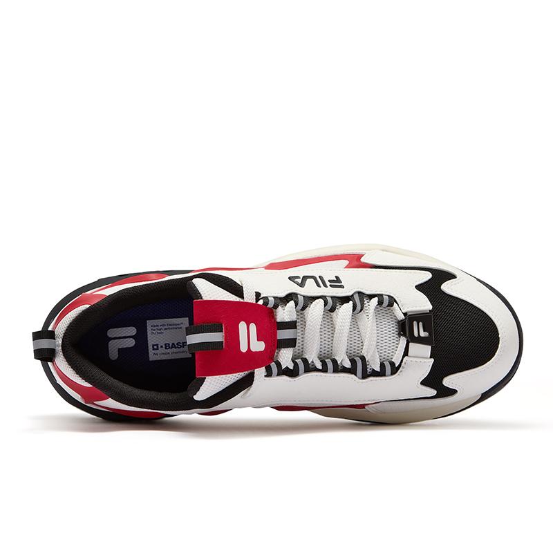 FILA Fusion Shock Electric Shoes Retro Comfortable Versatile Basketball Shoes Men sneaker White Red T12M533201FSB