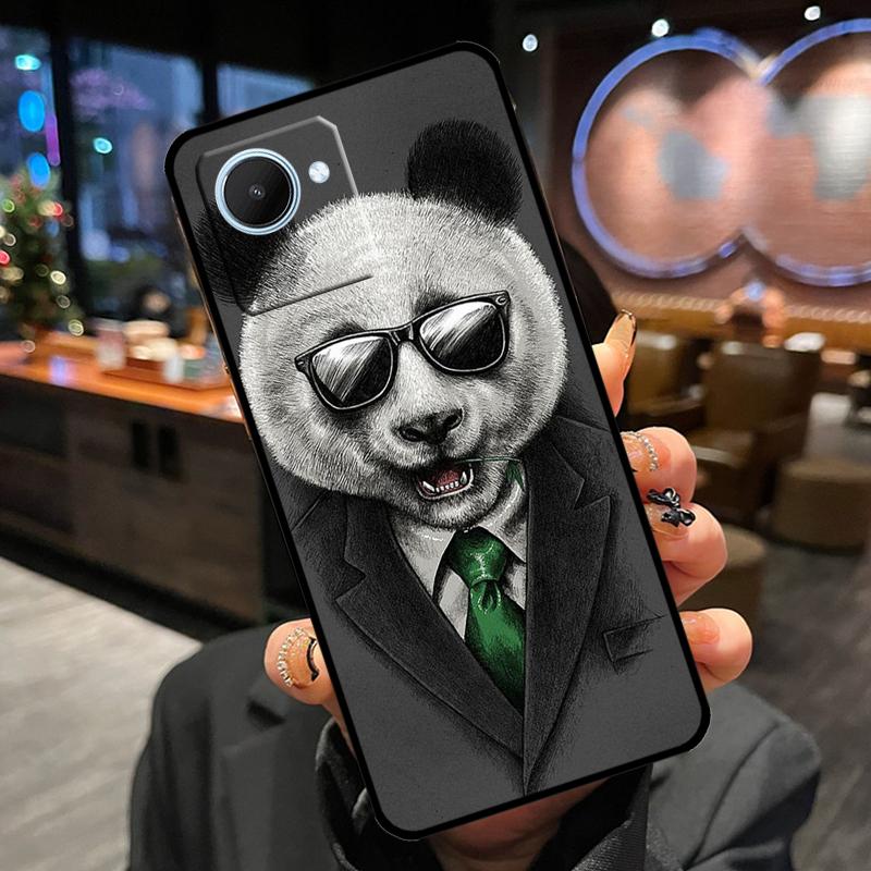 Cartoon Cute Panda Bear Case For Realme 12 Pro Plus 11 13 14 15 GT6 GT7 Pro C55 C51 C53 C25 C63 C61 C65 C67 C71 C75