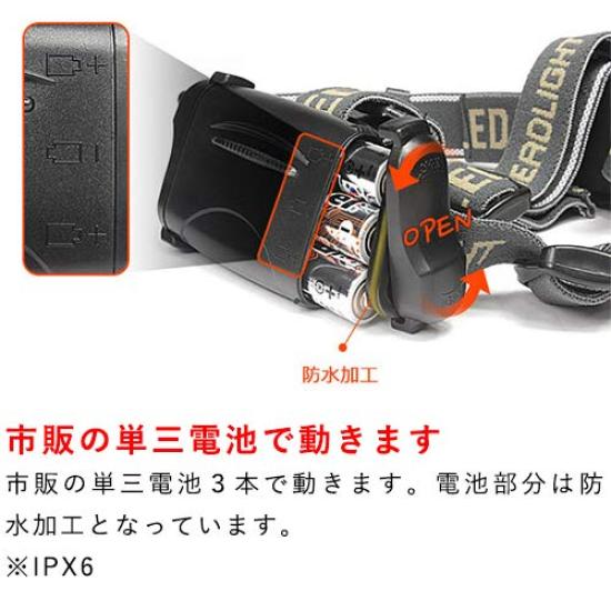 BLACKWOLF Headlamp Compatible with 3 AA Sensor for Emergency Power Earthquake Night and Outdoor and CREE XLamp XP G2 6000k HS-R5 Flashlight,