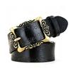 Luxury Retro Palace Style Women's Leather Belt with Butterfly Embossed Carved Buckle