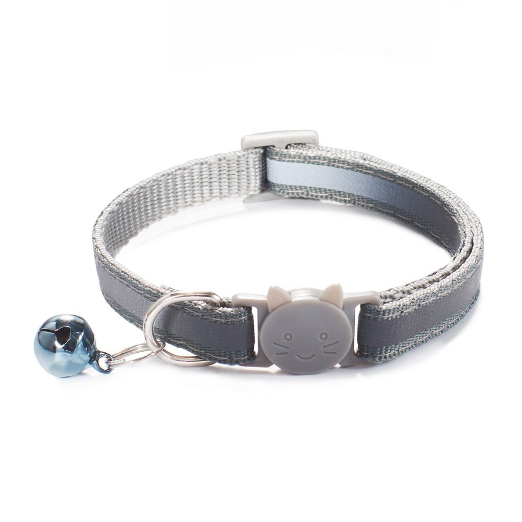 with Bells Adjustable Size Cat Head Pattern Kitten Decor Cat Neck Strap Pet Accessories Cat Collar