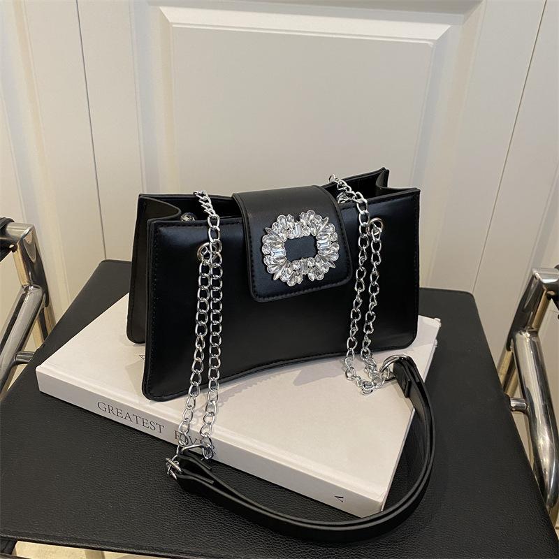 Korean Version Diamond-encrusted Bag Women's Summer 2025 New Trendy Fashion Niche Underarm Bag Versatile Chain Shoulder Messenger Bag