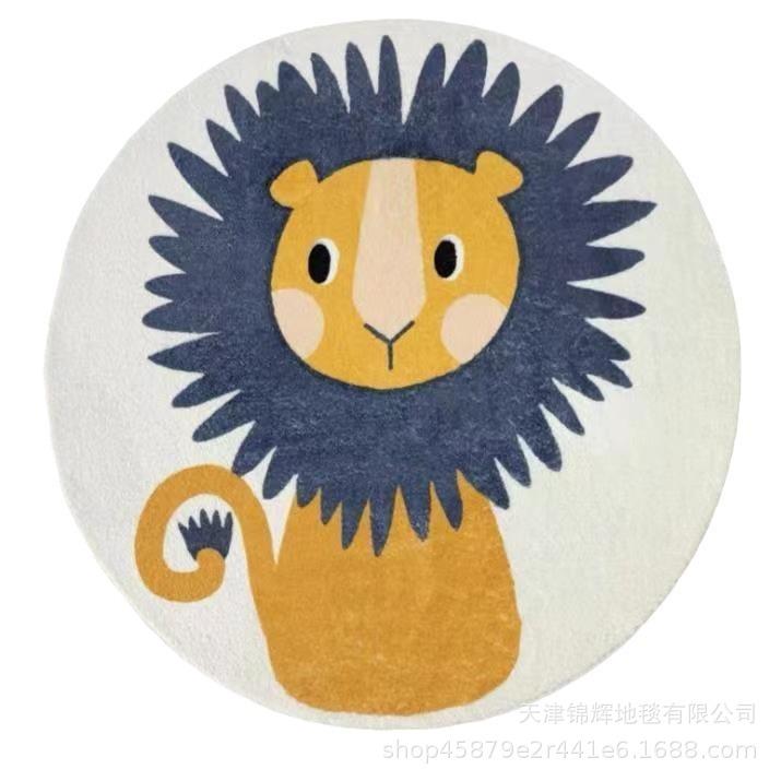 Children'S Room Round Imitation Cashmere Carpet Rocking Chair Crawling Floor Mat Bedside Living Room Sand Dirt-Resistant And Easy To Take Care Of