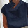 Blouse Femme Sans Manches Col Montant Doux pour la Peau Couleur Unie Boutons Latéraux Tunique Haut Vêtements Dame