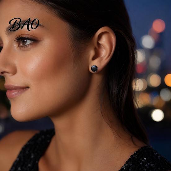 Versatile Stud Earrings 1 Pair Earrings, Four-Claw Cubic Zirconia Sparkling Ear Studs, Women for Daily Wear Jewelry Gift Alloy