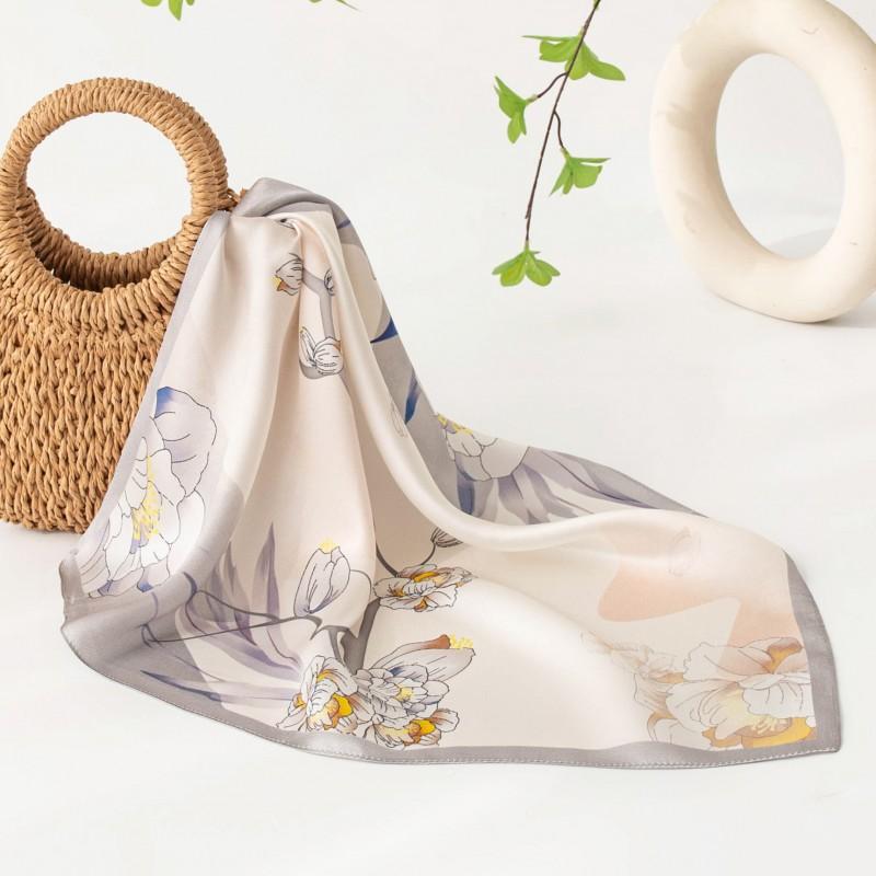 Womens Silk Scarf 53x53cm Printed Satin Neckerchief Fashion Gift Her