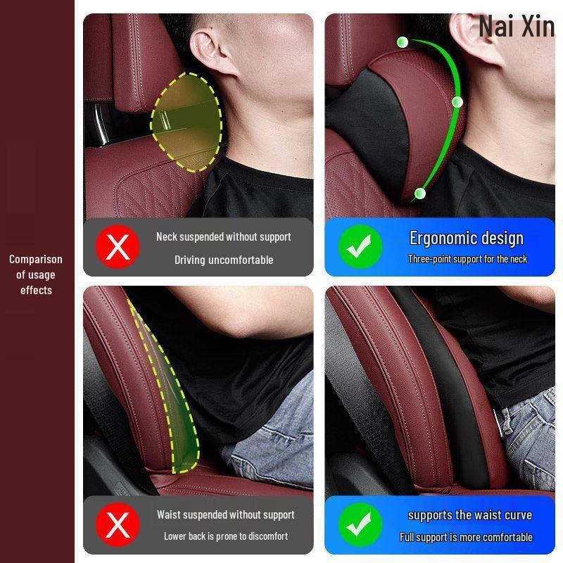 Car Headrest and Neck Pillow for Hyundai ix2535, Tucson, Verna, Elantra, and Wildlander