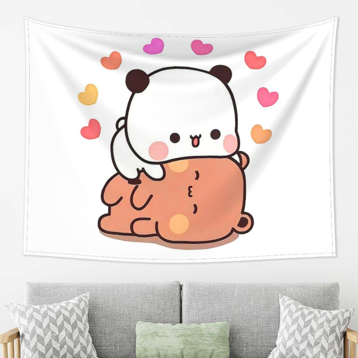 

Peach And Goma Bubu Dudu Balloon Tapestry Wall Hanging Aesthetic Home Decor Tapestries for Living Room Bedroom 74x94cm(29x37in)