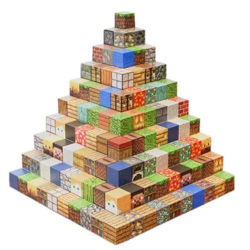120-Piece Magnetic Building Block Set with 5 Dolls, DIY Minecraft-Style Magnetic Building Blocks, Magnetic Puzzle, 3D Puzzle, Minecraft-Style Toy, Edu