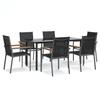 VidaXL Ensemble à manger de jardin 7 pcs noir textilène et acier 3187046