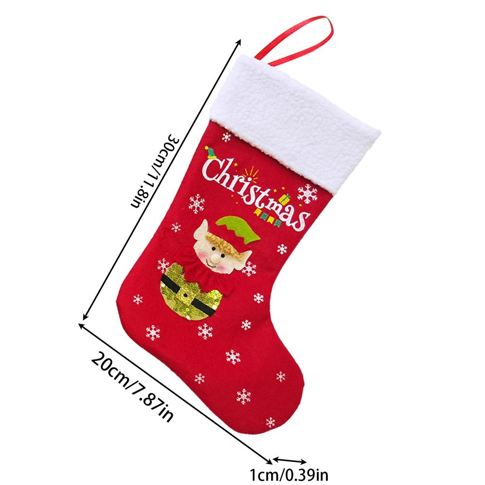 Christmas Stocking Bags Christmas Socks Tree Ornaments 30Cm/11.8Inch Rustic Christmas Stockings Hung Ornament Christmas Holiday 30x20cm красный