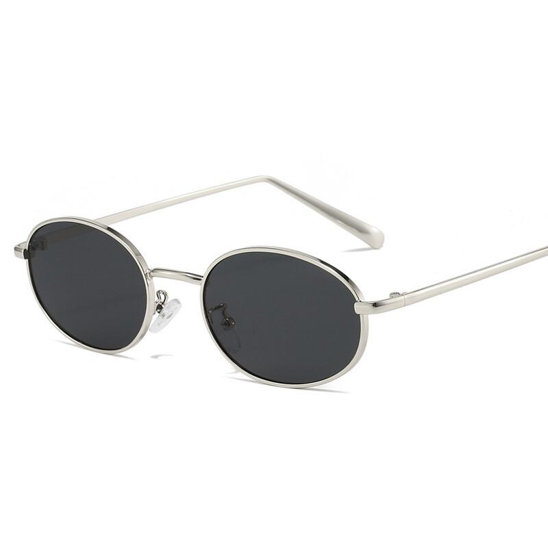 Lunettes de soleil ovales sexy à monture métallique pour femmes, lunettes de soleil rétro de designer pour hommes, lunettes dorées noires, lunettes de soleil stylées premium