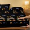 1 Piece Of Giant Player Black Patterned Matte Bedsheet, Bedroom Printed Bedspread, Bedding (Excluding Pillowcases)