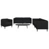 Vidaxl 3-Cz. Living Room Set, Black, Upholstered In Fabric